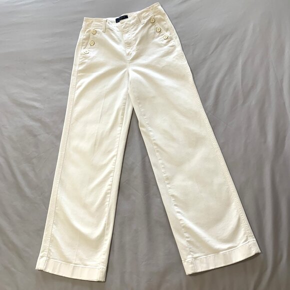 Talbots Denim - Talbots White Jeans Wide Leg 3 Buttons Simply Flattering Collection Size 4 Women